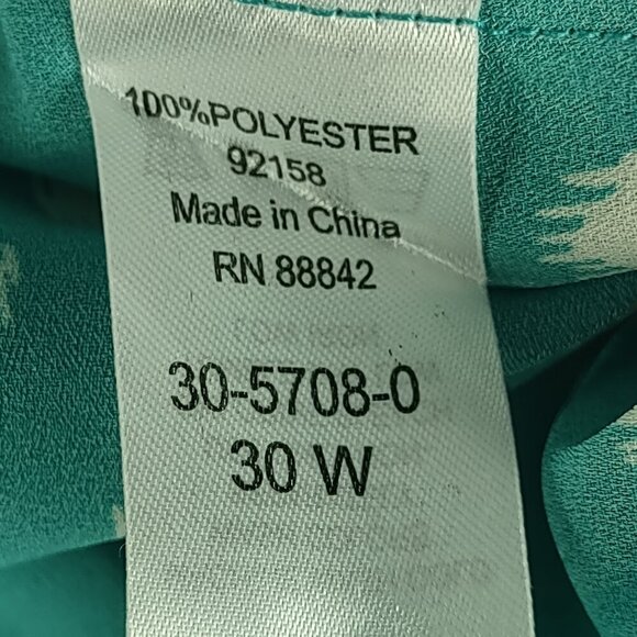 Roaman's Womens Turquiose, White, Polka Dot Button Up Tunic Blouse Size 30W - Picture 11 of 12